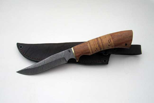 Нож из дамасской стали "Осётр" (малый) дм0030
