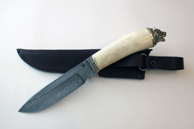 Кованый нож из дамасской стали "Пума" др0025