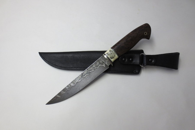 Кованый нож из дамасской стали "Лань" (ламинат) дламскрим0003