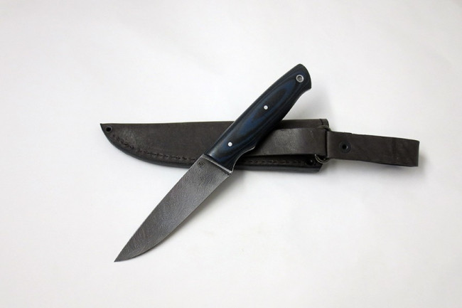 Нож из дамасской стали "Егерь" цельнометаллический дцм014
