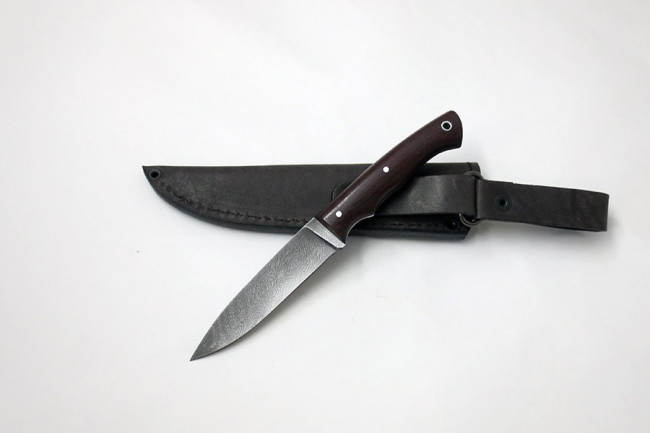 Нож "Игла" из дамасской стали цельнометаллический дцм018