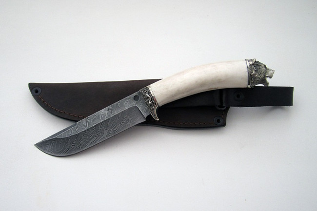 Нож из дамасской стали "Охотник" (малый) др0015