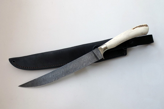 Нож из дамасской стали "Филейный" др0006
