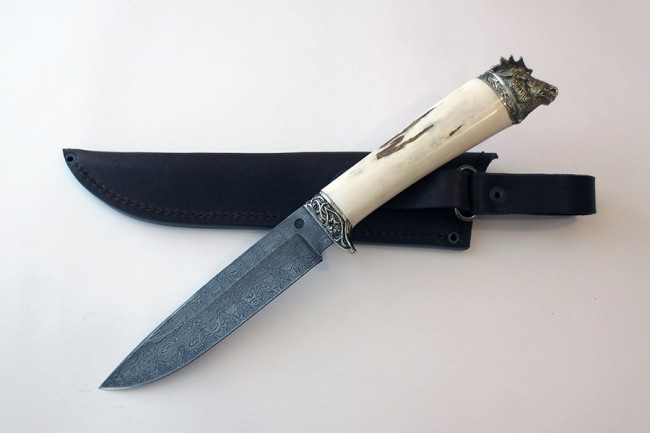 Кованый нож из дамасской стали "Лань 2" др0021