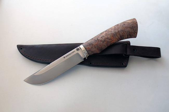 Нож Охотник 1  из стали Elmax (стаб.карел.береза)  elmax008