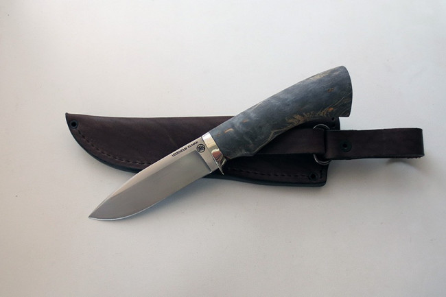 Нож Зубр 1  из стали Elmax (стаб. карель.береза) elmax012