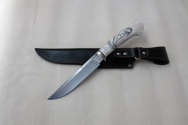 Нож Луч 7 из стали Elmax (рог, скримшоу) elmax033