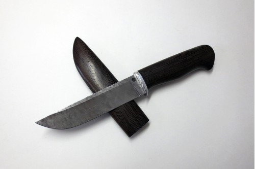 Нож "Пантера" из дамасской стали, (деревянные ножны) дер.ножны003