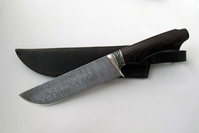 Кованый нож из дамасской стали "Пчак" длм009