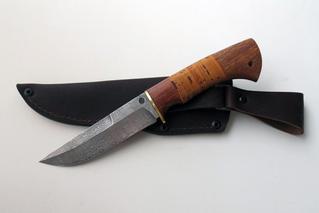 Нож из дамасской стали "Кабан" (малый) дм0009