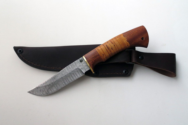 Нож из дамасской стали "Куница" (малый) дм0011