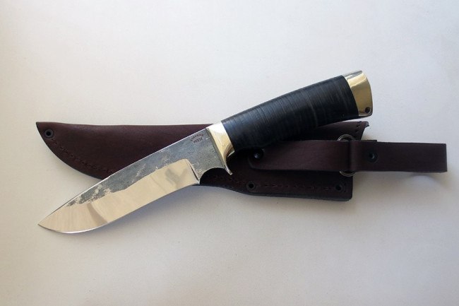 Нож Пума сталь 95Х18 (нерж.) след ковки 95х18ков-кожа-млх-01
