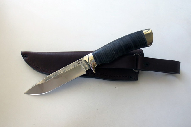 Нож Гепард (малый) сталь 95Х18 (нерж.) след ковки 95х18ков-кожа-млх-03