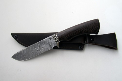 Нож из дамасской стали "Лось" (малый) мум0010