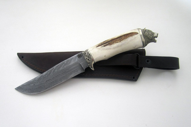 Нож "Куница" (торцевой дамаск) п011